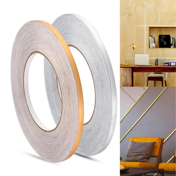 50M/Roll Home Decor 0.05cm/1cm Sealing Foil Tape Waterproof Gold